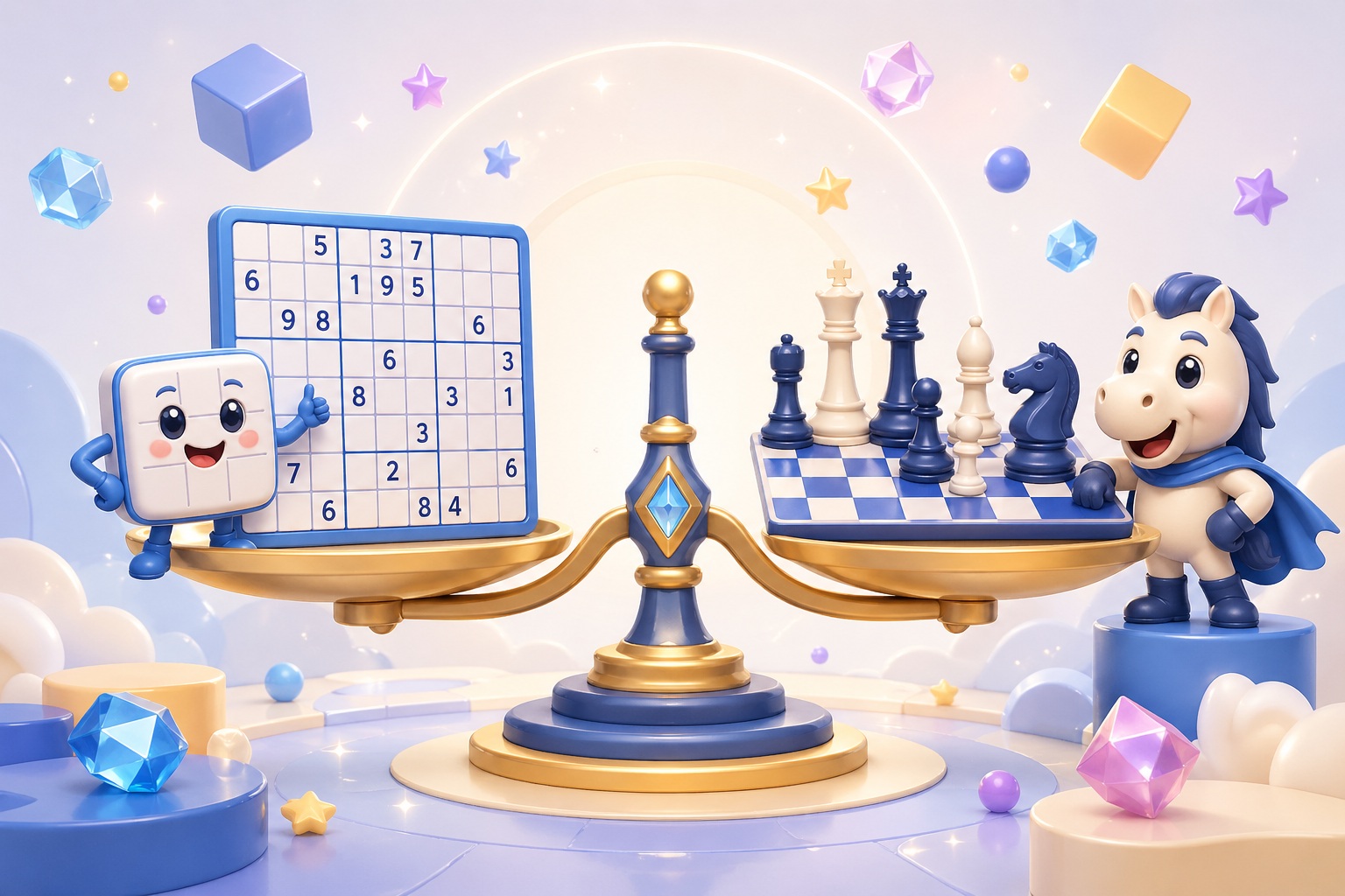 Sudoku vs chess comparison showing a sudoku grid beside a chessboard