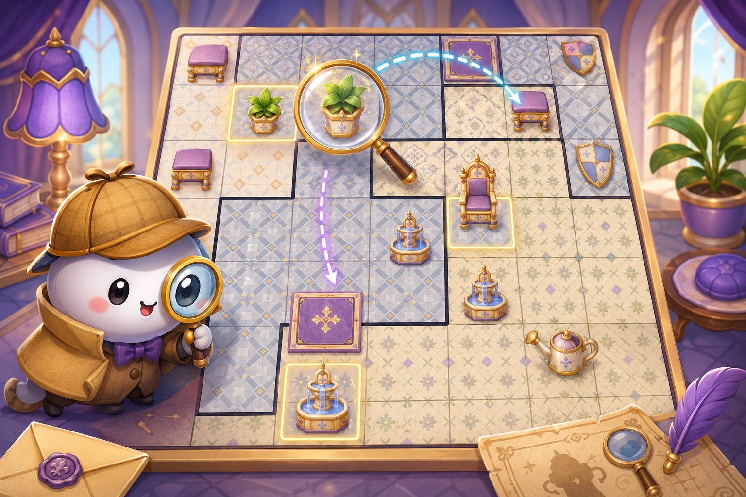 Dedoku detective deduction puzzle board